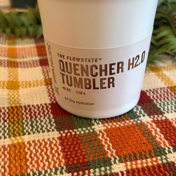 Stanley White Tumbler with Pink Accents